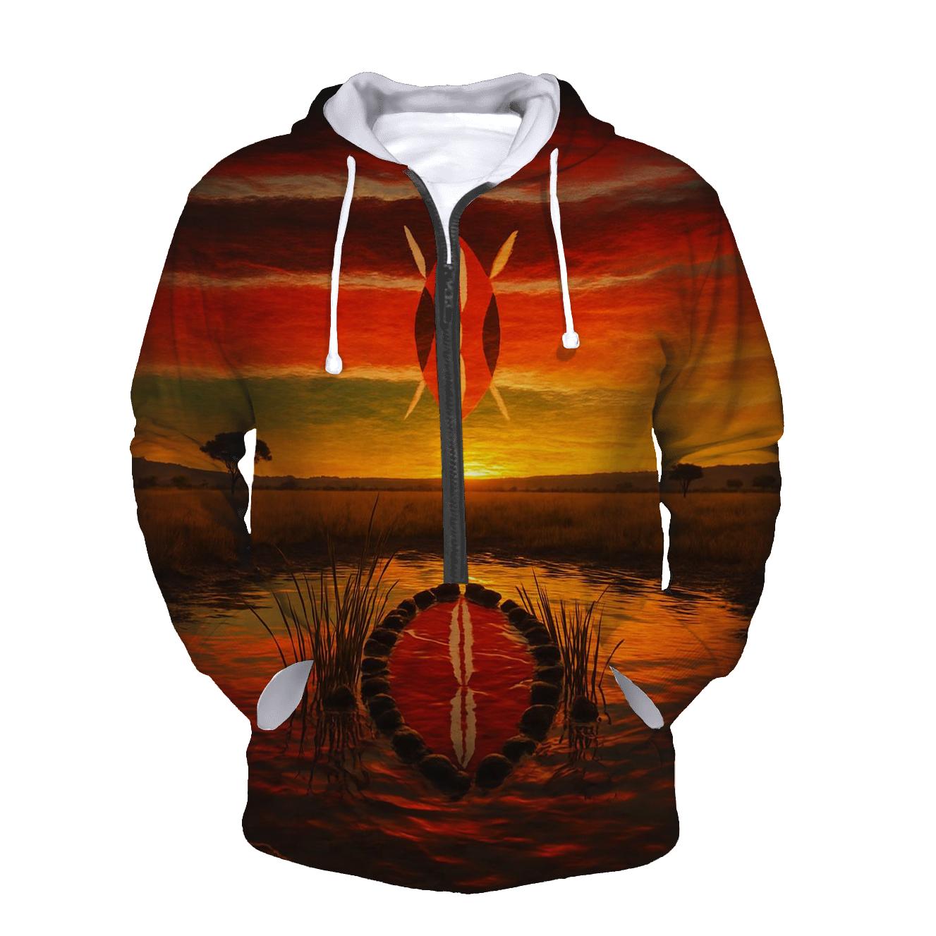 KenyaSavannaShieldReflection embroidered hoodies
