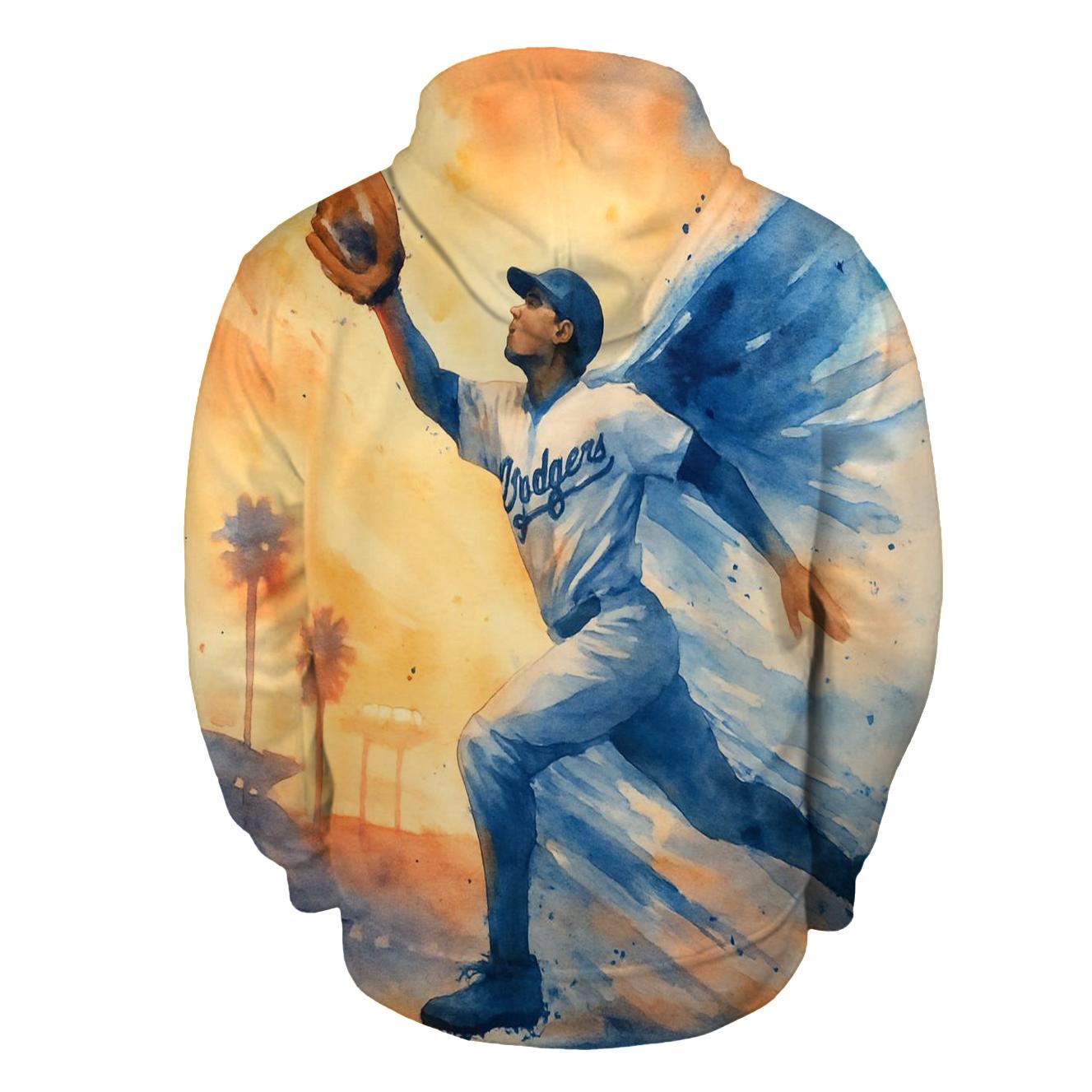 Dodgers Sunset Outfield Flight printed hoodies