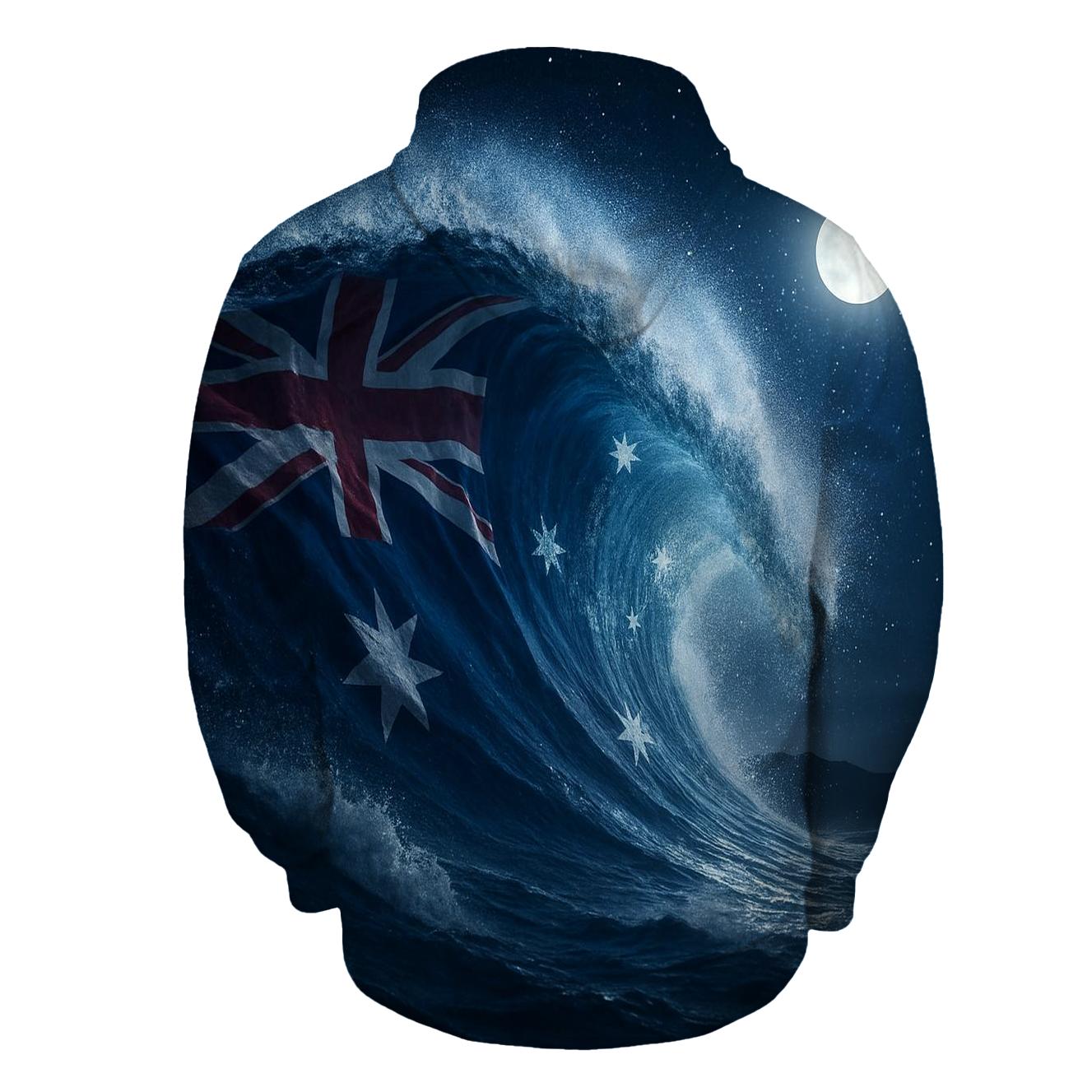 AustraliaOceanWaveConstellationFlag embroidered hoodies