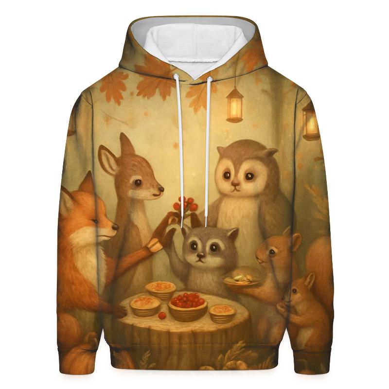 Forest Friends Harvest Circle printed hoodies
