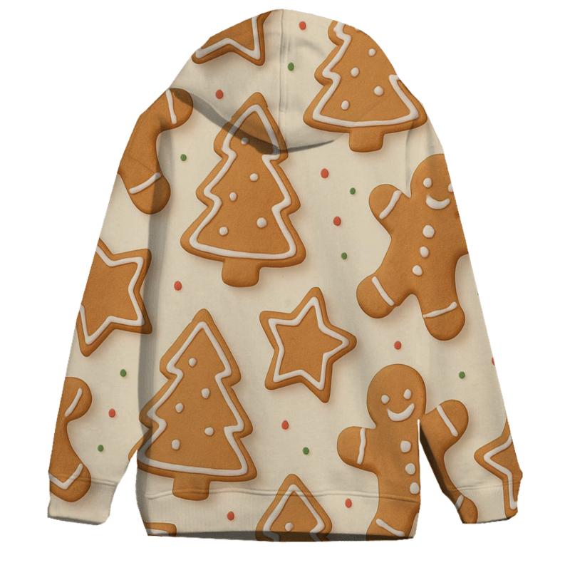 Gingerbread Cookie Scatter On Warm Cream hoodie styles