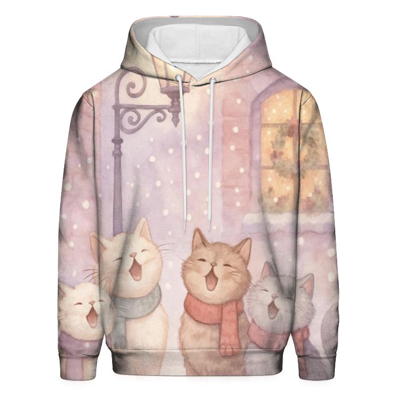 Cats Caroling Under The Streetlamp designer hoodies