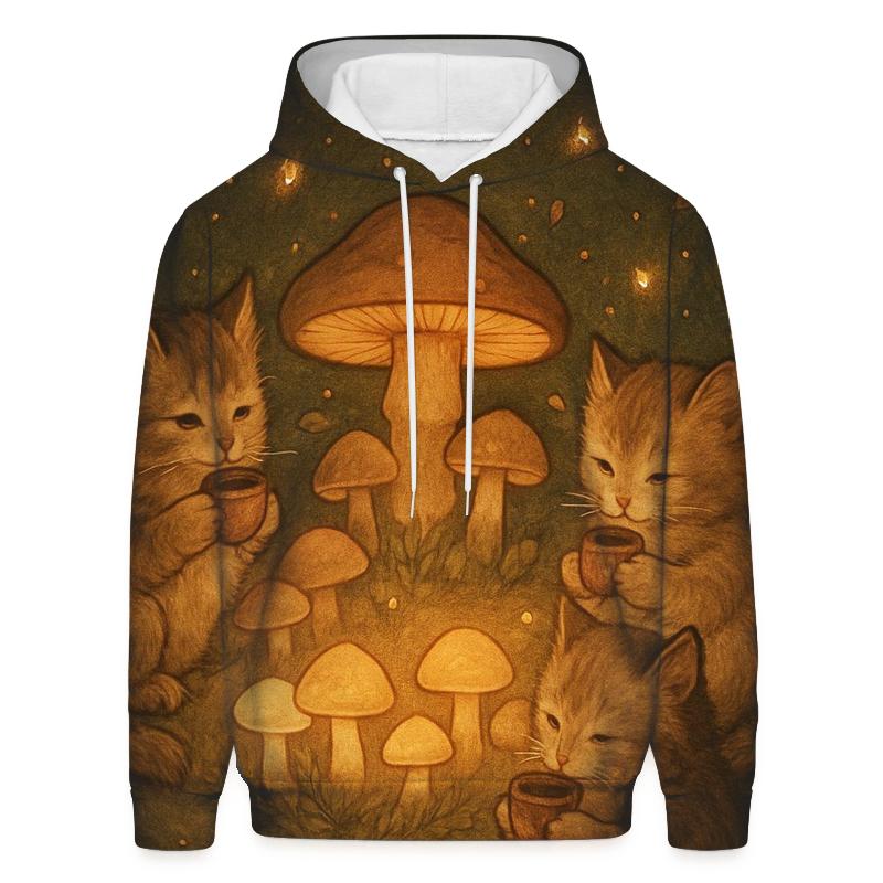 Forest Mushroom Tea Party Cats hoodie trends