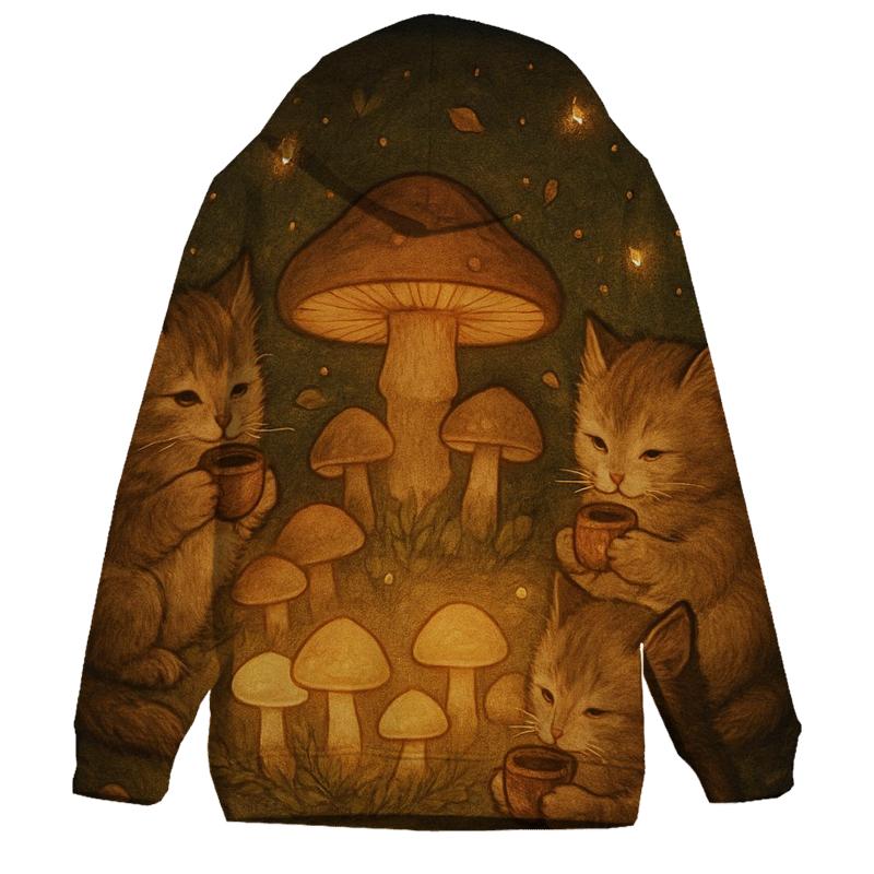 Forest Mushroom Tea Party Cats hoodie trends