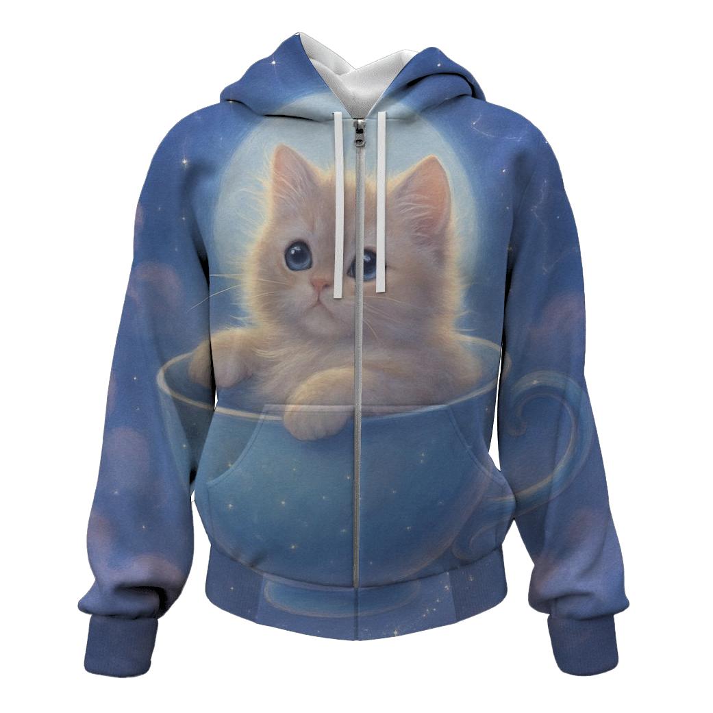 Celestial Teacup Kitten hoodie trends