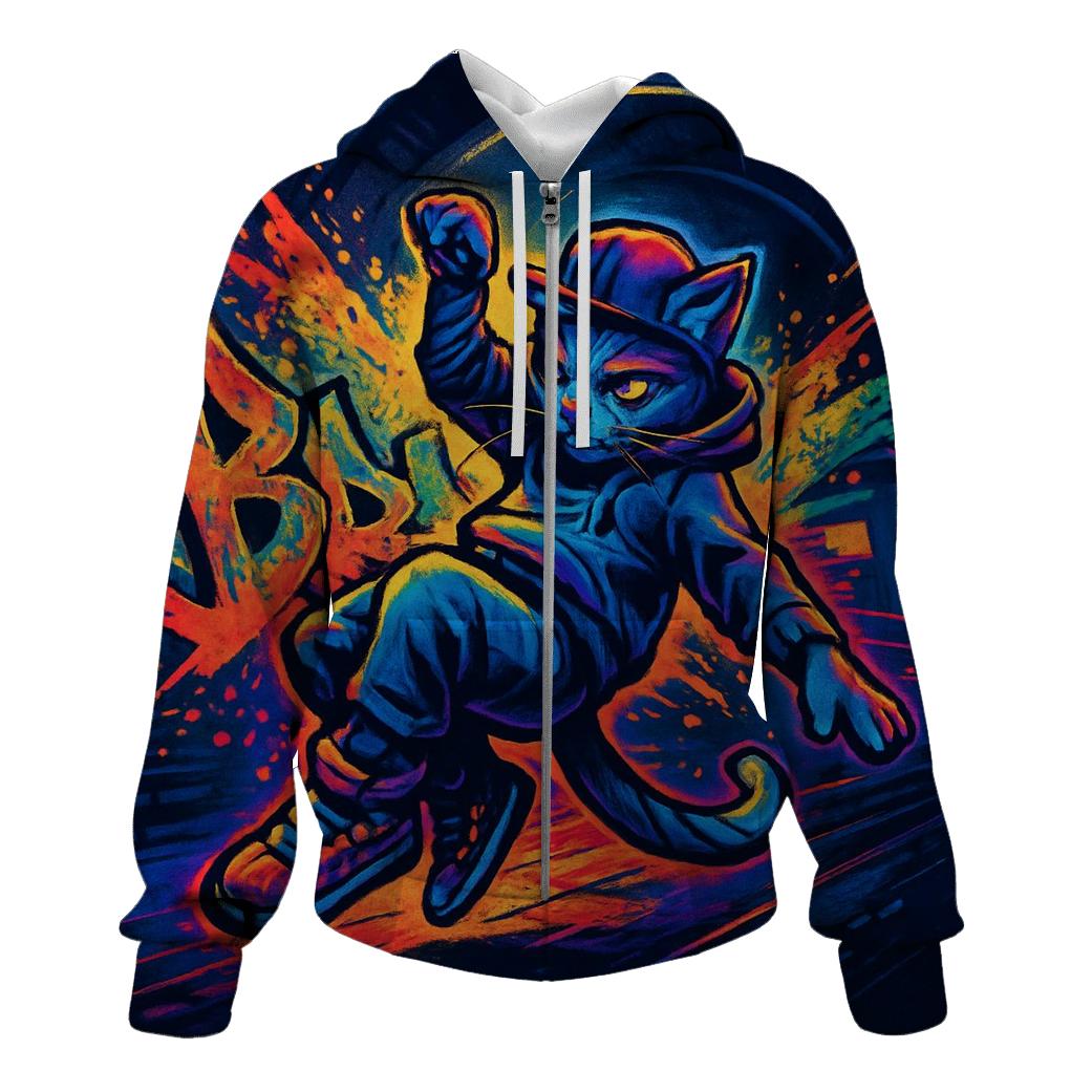 Graffiti Metro Rhythm Cat hoodie designs
