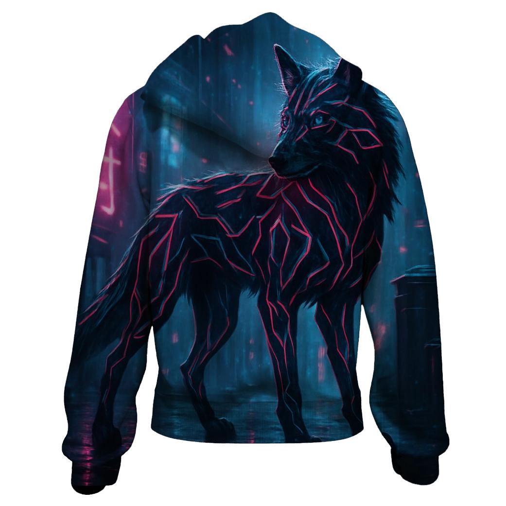 Neon Alley Lone Wolf premium hoodies