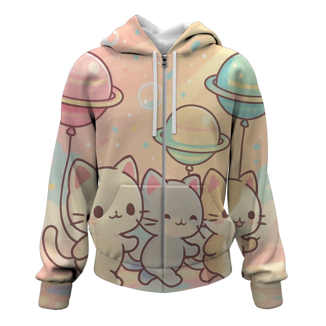 Rainbow Balloon Parade Kittens hoodies fashion