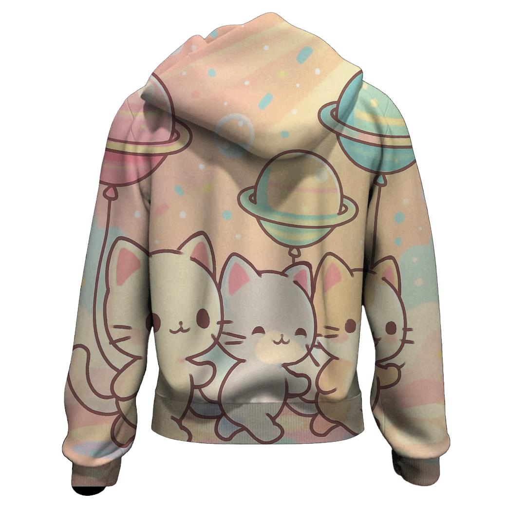 Rainbow Balloon Parade Kittens hoodies fashion