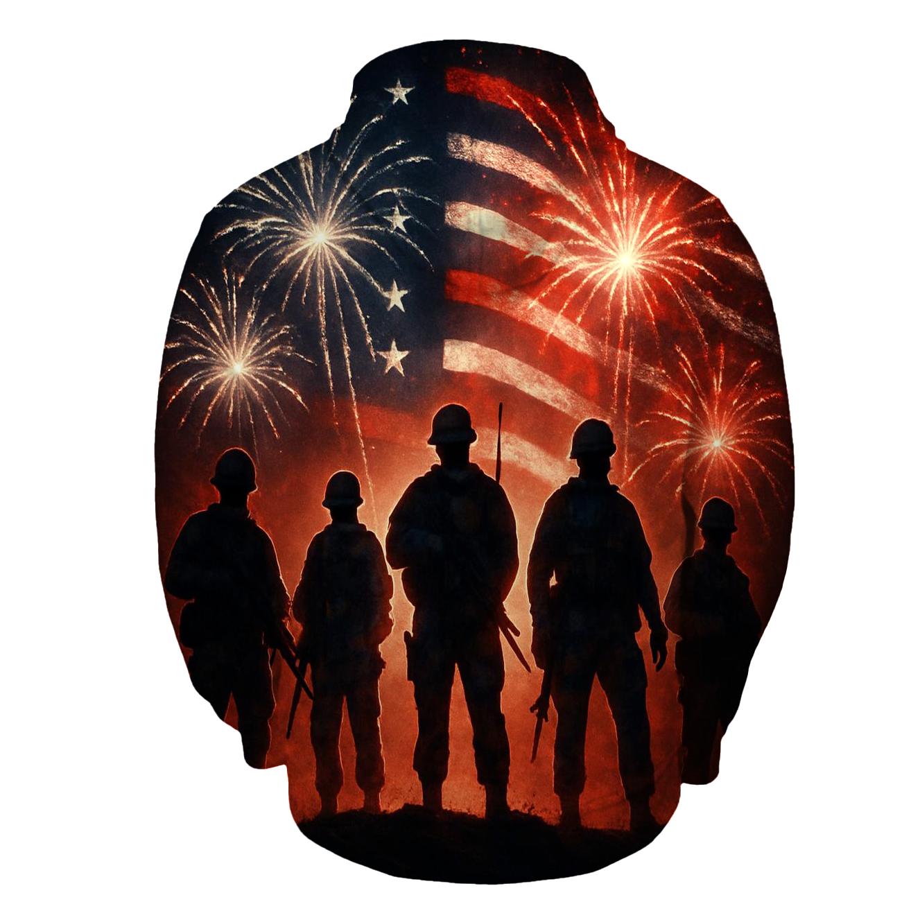 Fireworks Skyline Battle Honor embroidered hoodies