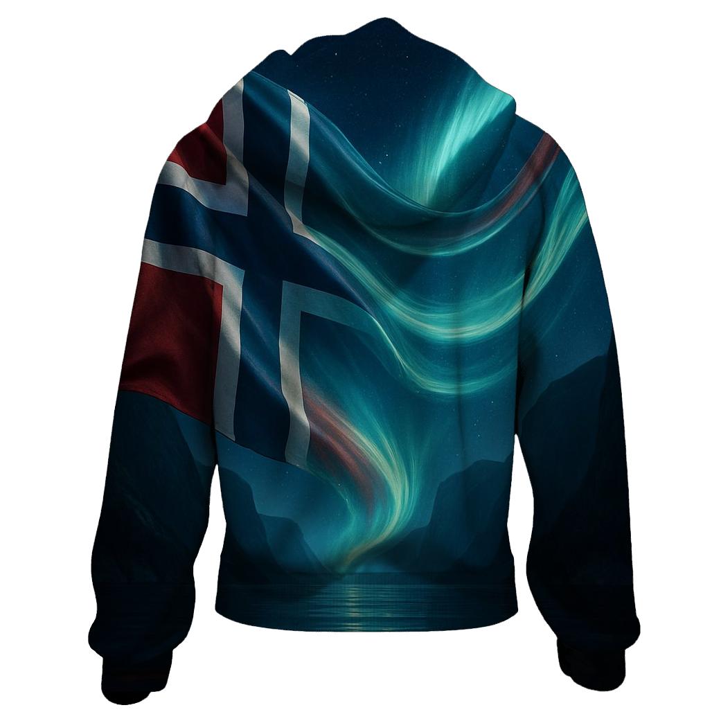 AuroraCrossNorwayFjord graphic hoodies