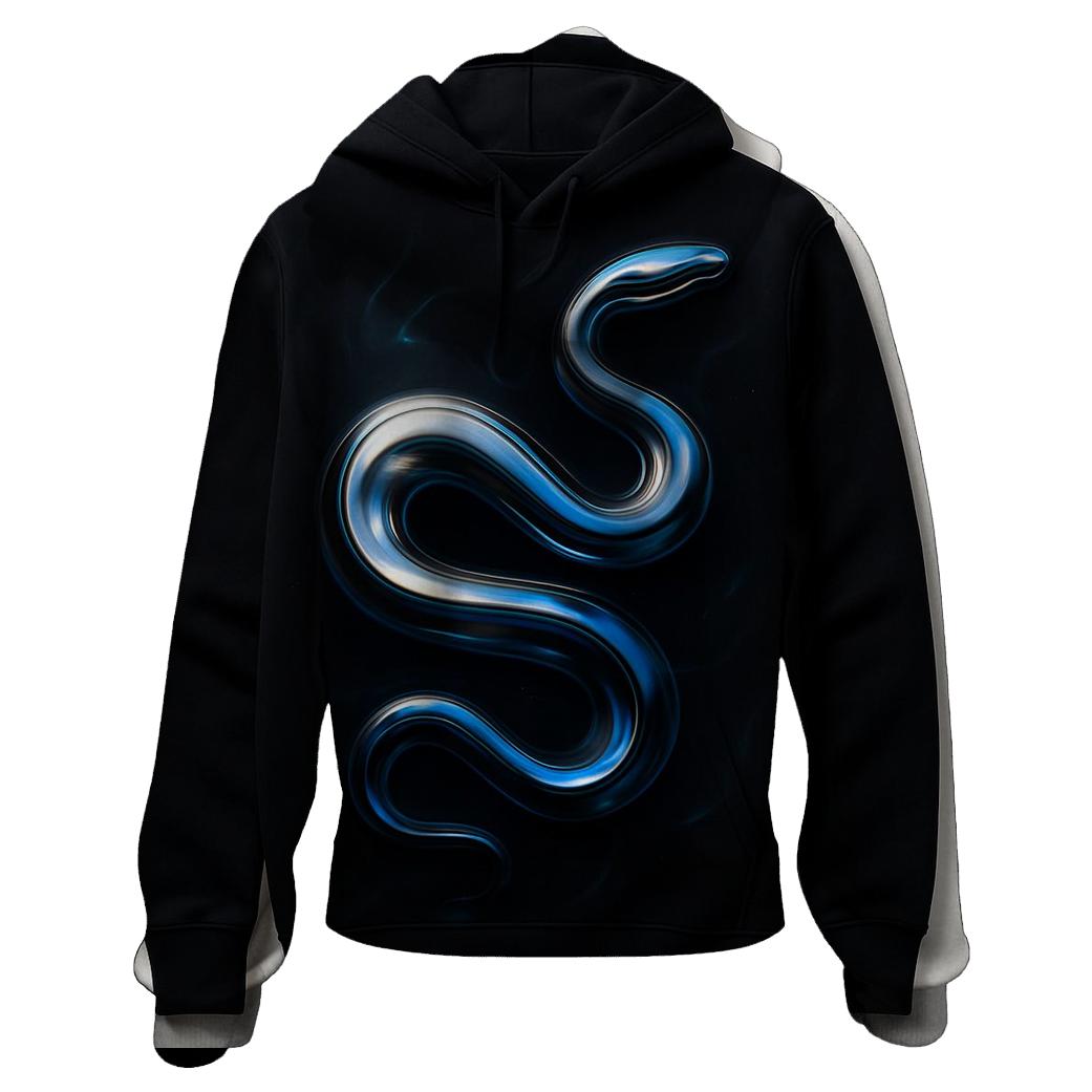 Liquid Chrome Gradient Serpent hoodie designs