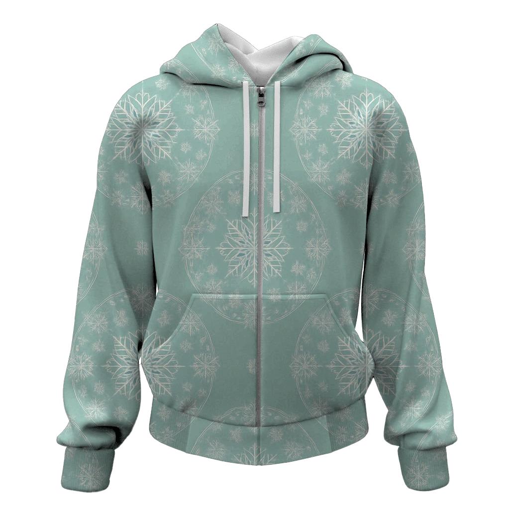 Snowflake Mandala Rings On Icy Mint hoodie designs