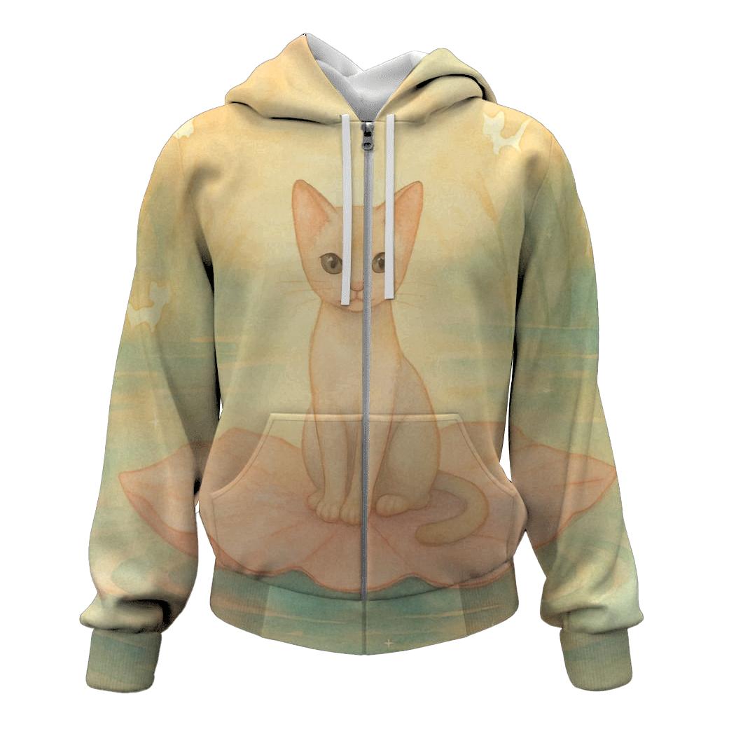 Sunrise Lotus Pond Dream Cat hoodie designs