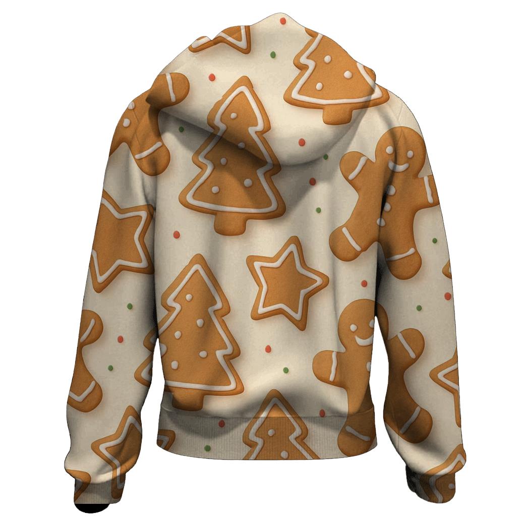 Gingerbread Cookie Scatter On Warm Cream hoodie styles