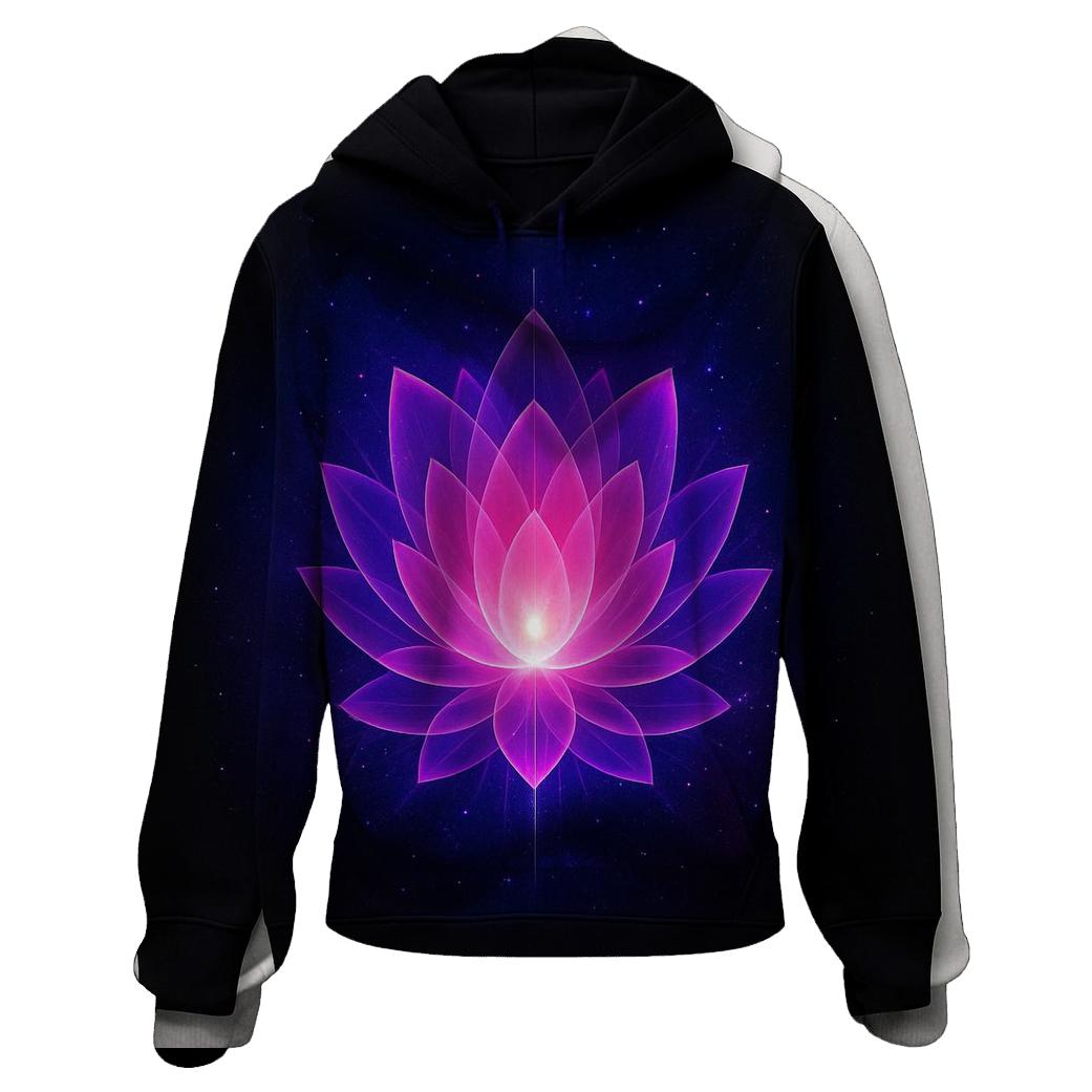 Cosmic Bloom Gradient Lotus hoodies fashion