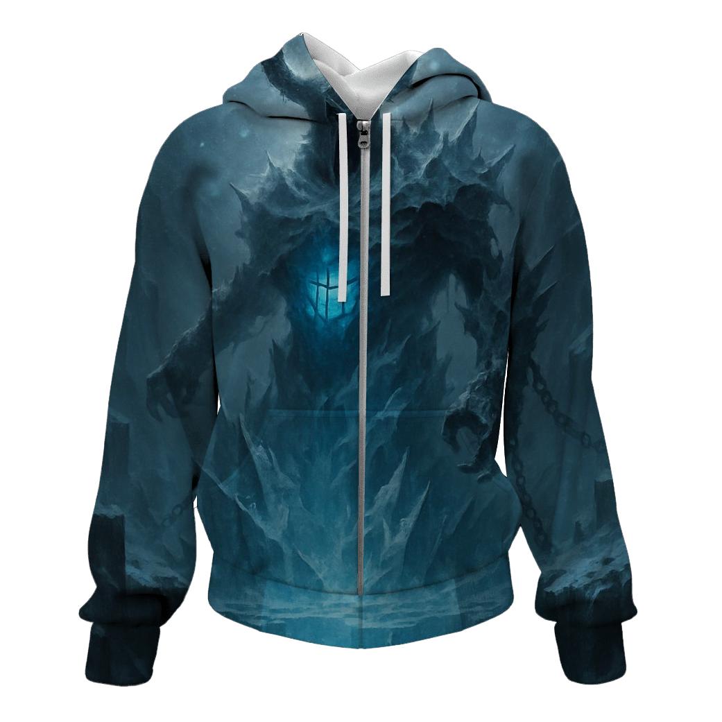 Warden Of The Frozen Abyss premium hoodies