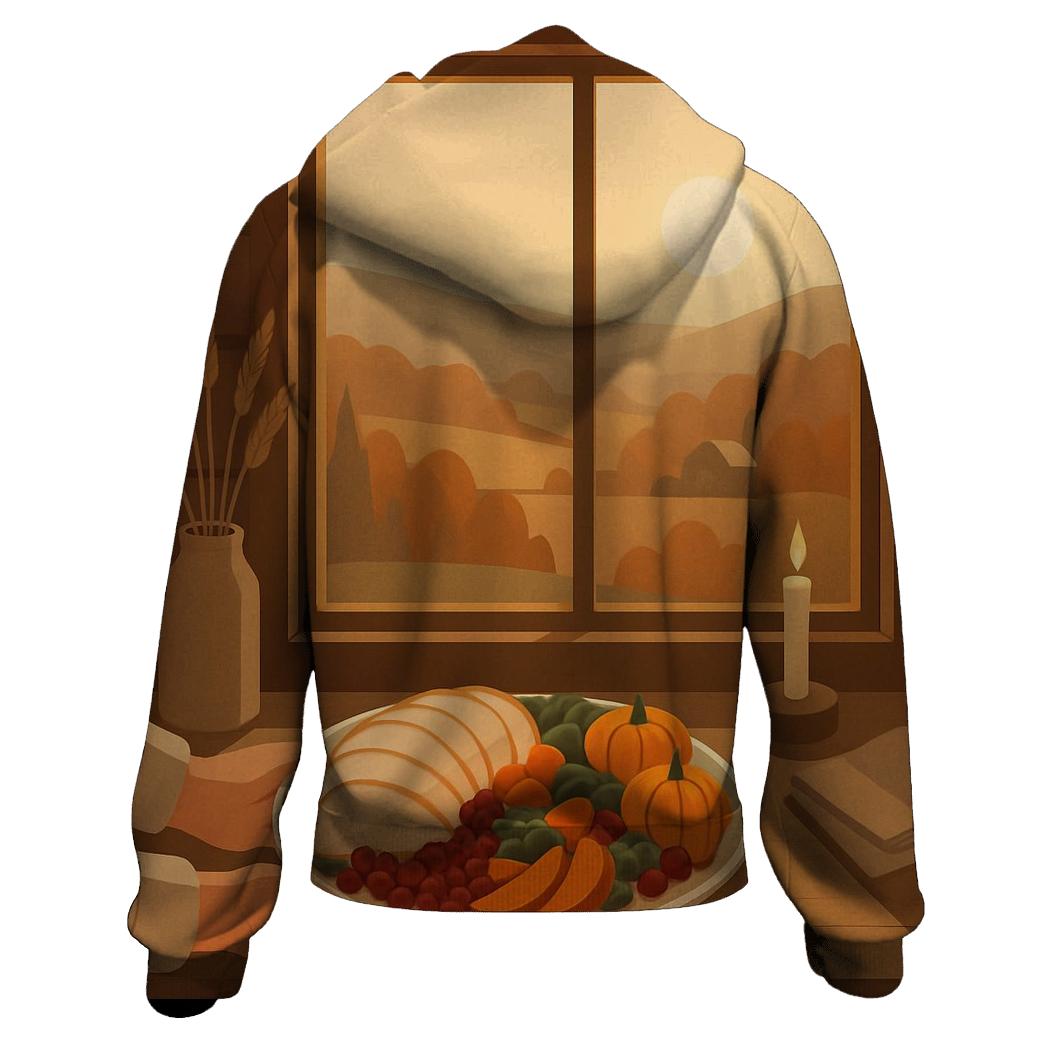 Cabin Window Harvest Panorama premium hoodies