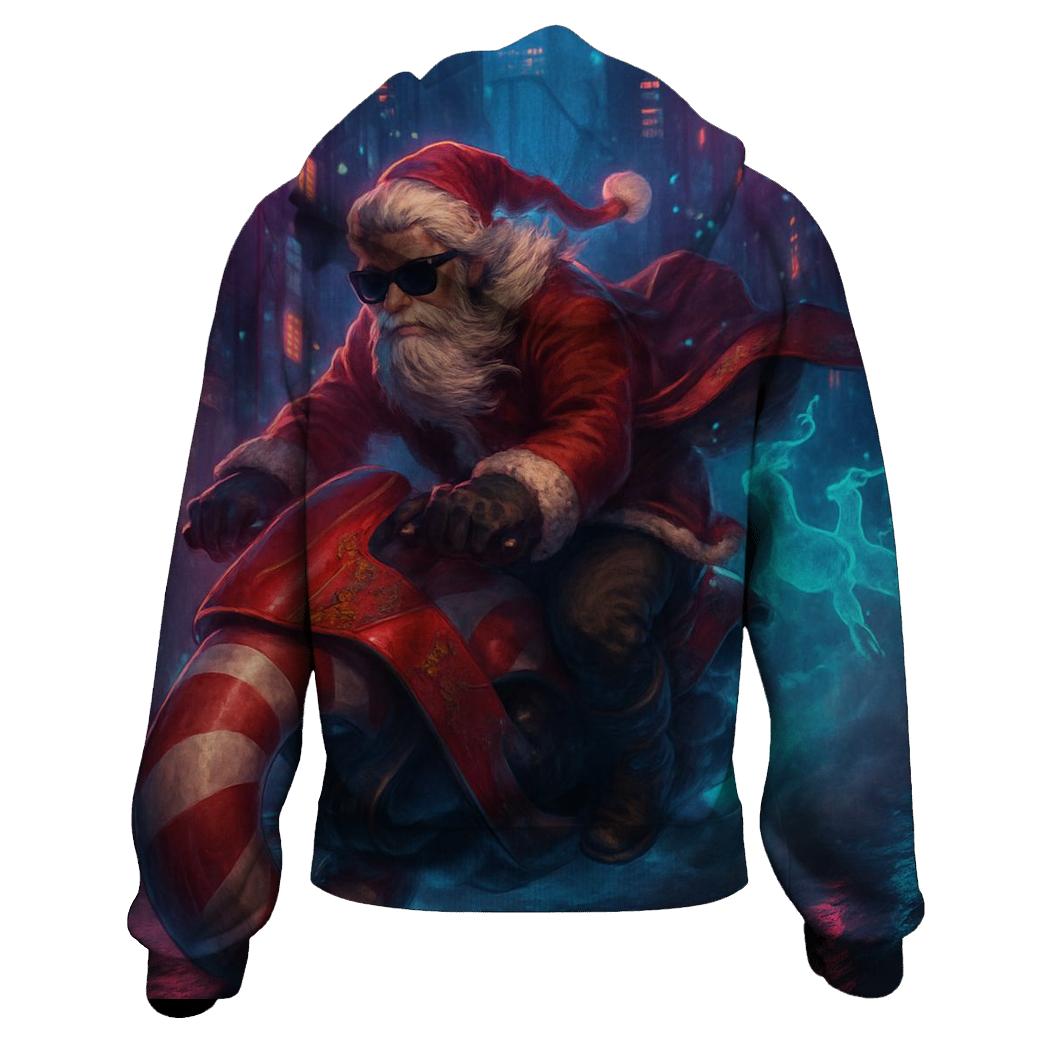 Neon Alley Santa Rider heavyweight hoodies