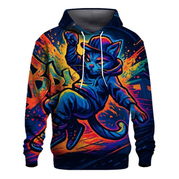 Graffiti Metro Rhythm Cat zip-up hoodies