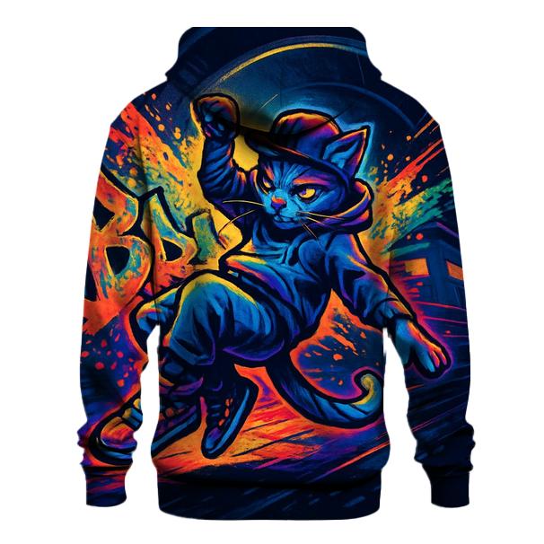 Graffiti Metro Rhythm Cat zip-up hoodies