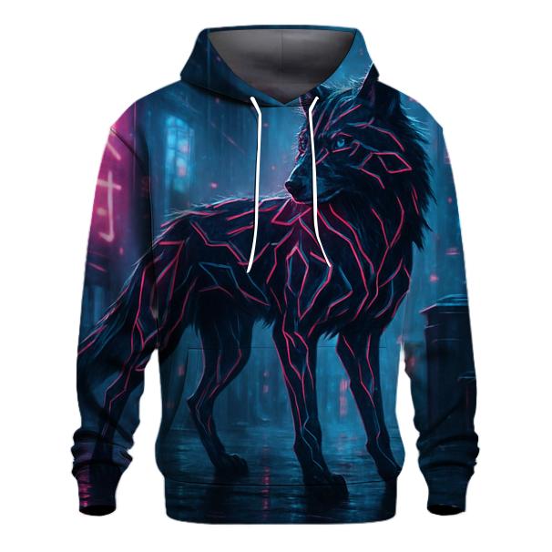 Neon Alley Lone Wolf graphic hoodies