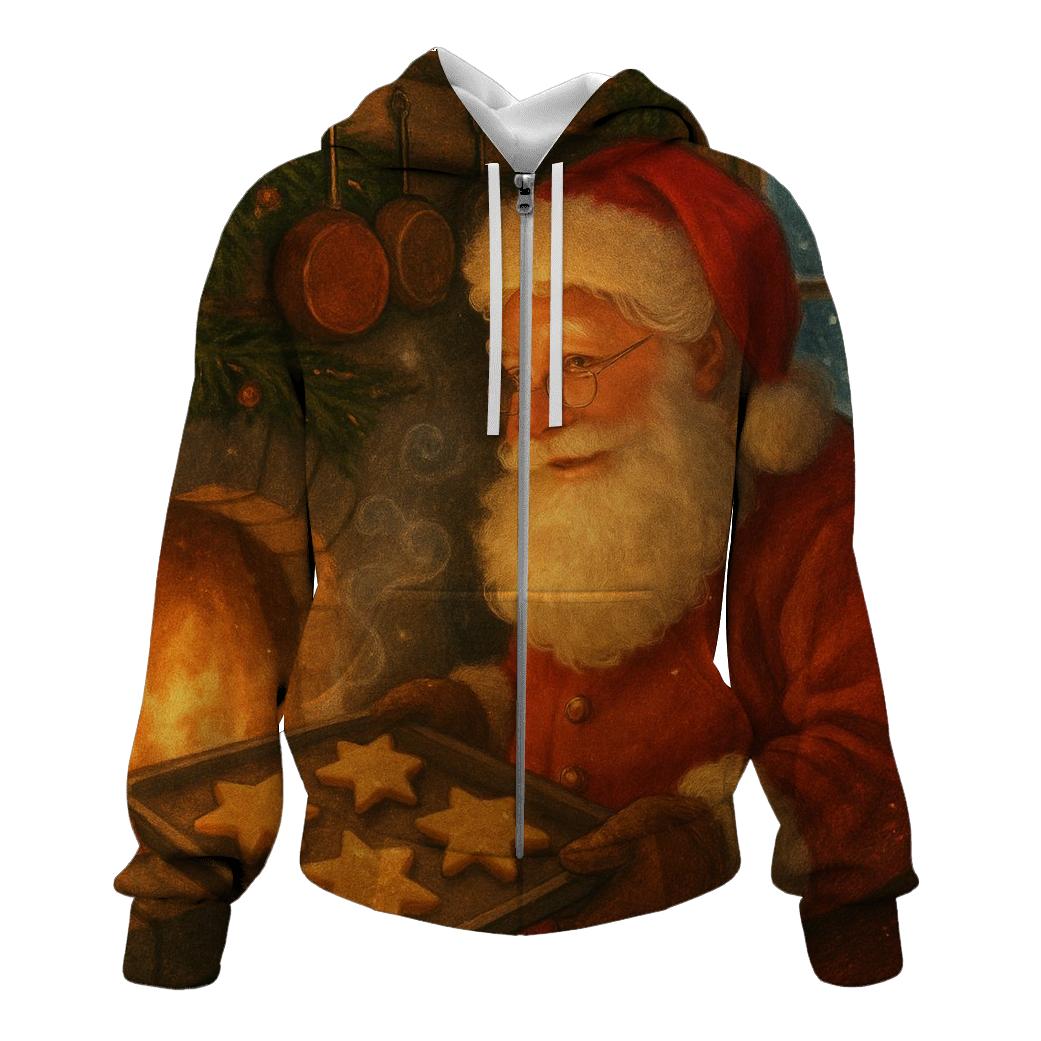 Cozy Cabin Baker Santa hoodie designs