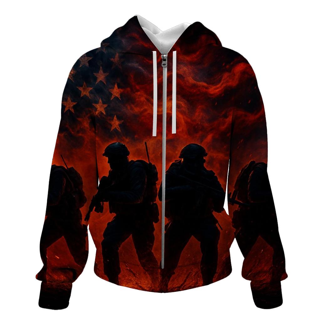 Fireteam Under A Burning Sky embroidered hoodies
