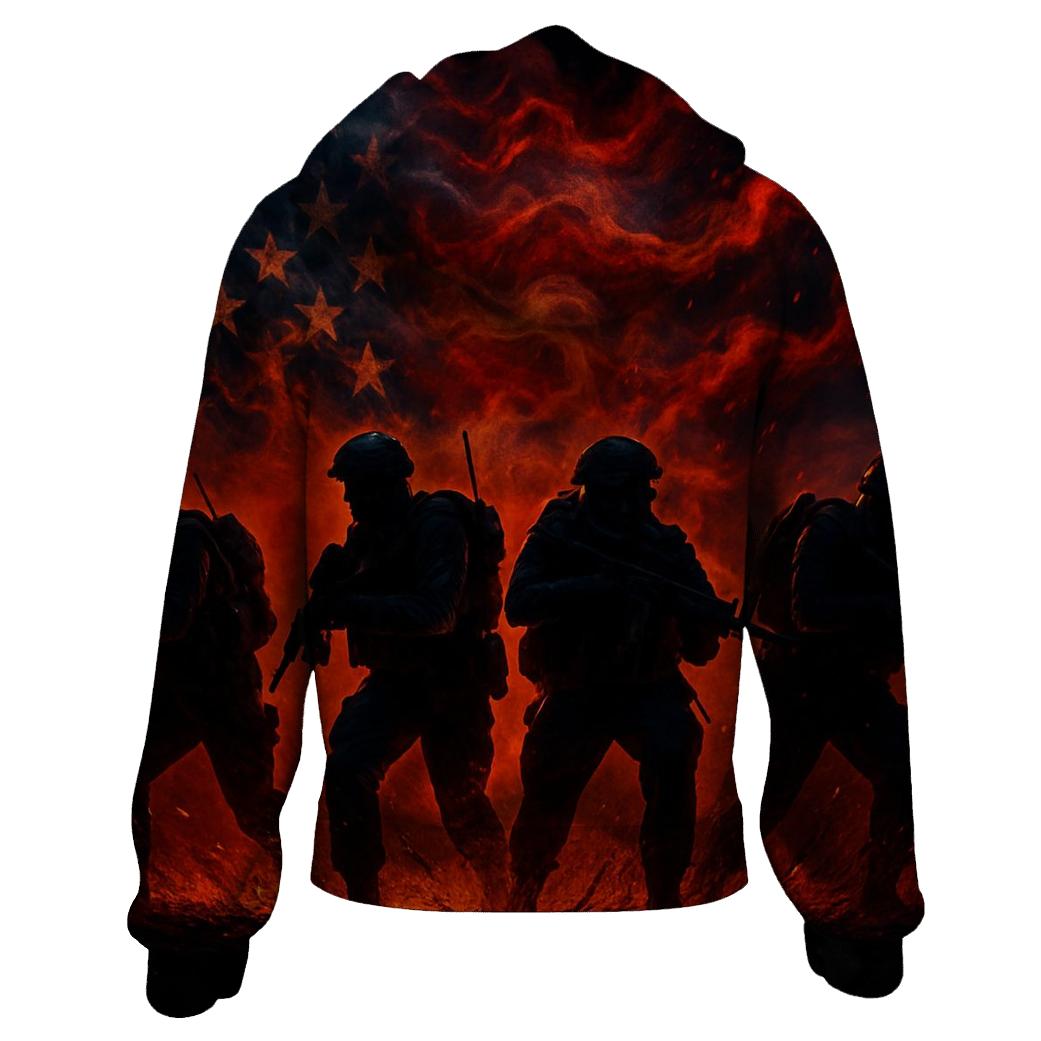 Fireteam Under A Burning Sky embroidered hoodies