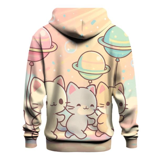 Rainbow Balloon Parade Kittens graphic hoodies