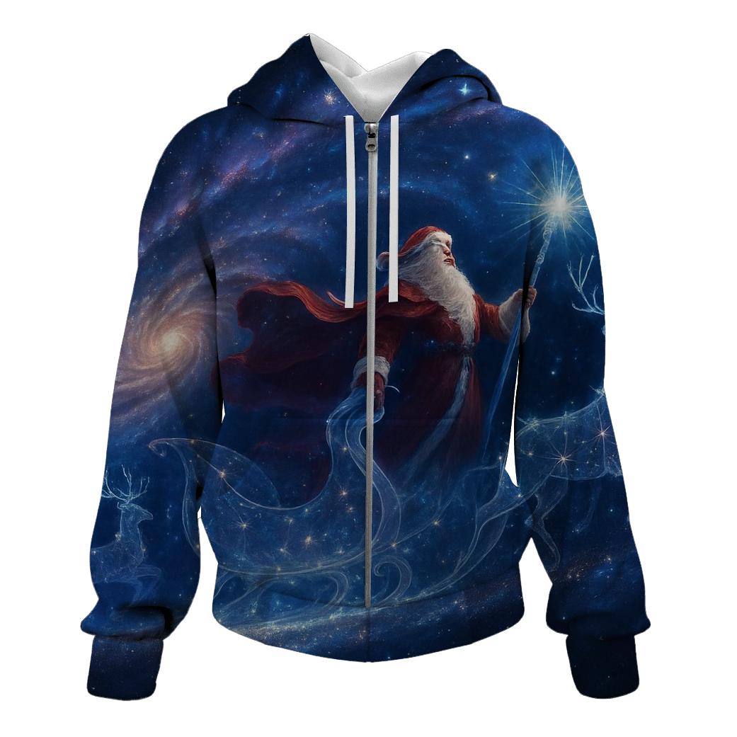 Starlight Astral Sleigh Santa printed hoodies