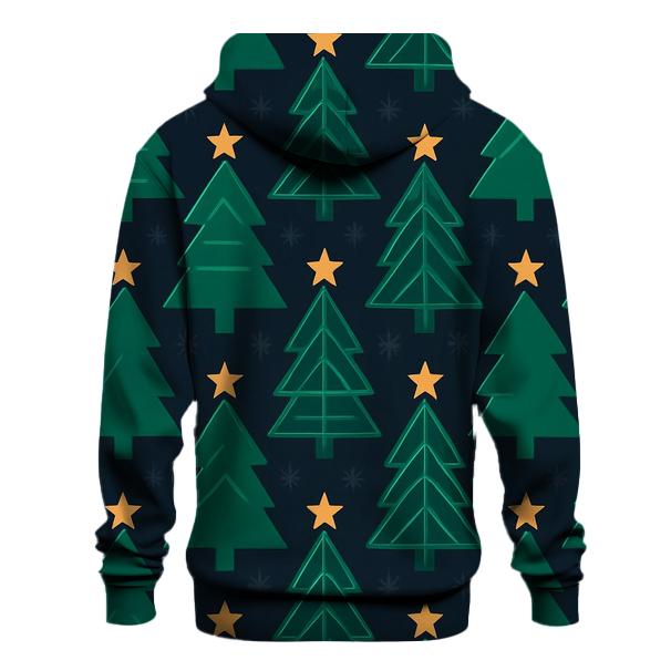 Emerald Christmas Tree Tessellation On Midnight Sky hoodie designs