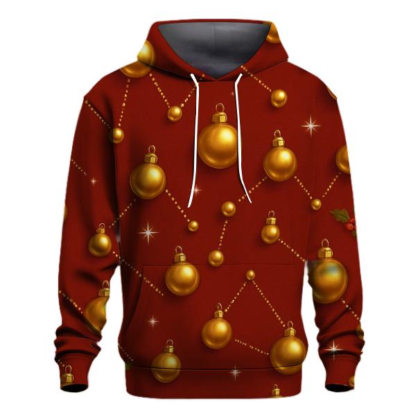Golden Bauble Constellation On Deep Red Velvet premium hoodies