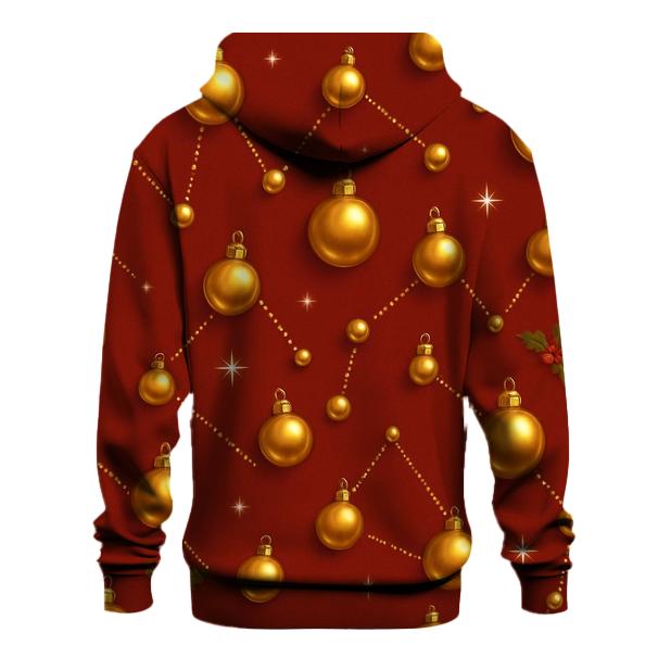 Golden Bauble Constellation On Deep Red Velvet premium hoodies