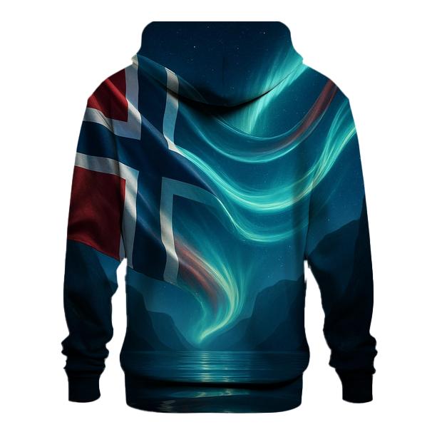AuroraCrossNorwayFjord heavyweight hoodies