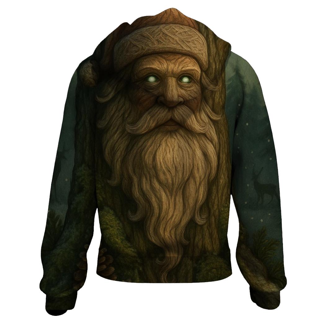 Forest Guardian Woodcarved Santa lightweight hoodies