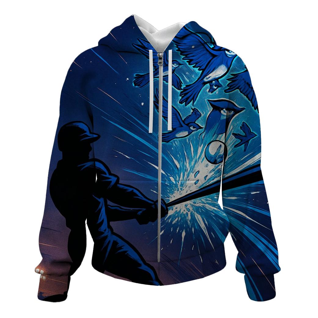 Clutch Swing Home Run Arc Blue Jays graphic hoodies