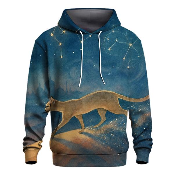 Starlit Desert Mirage Cat printed hoodies