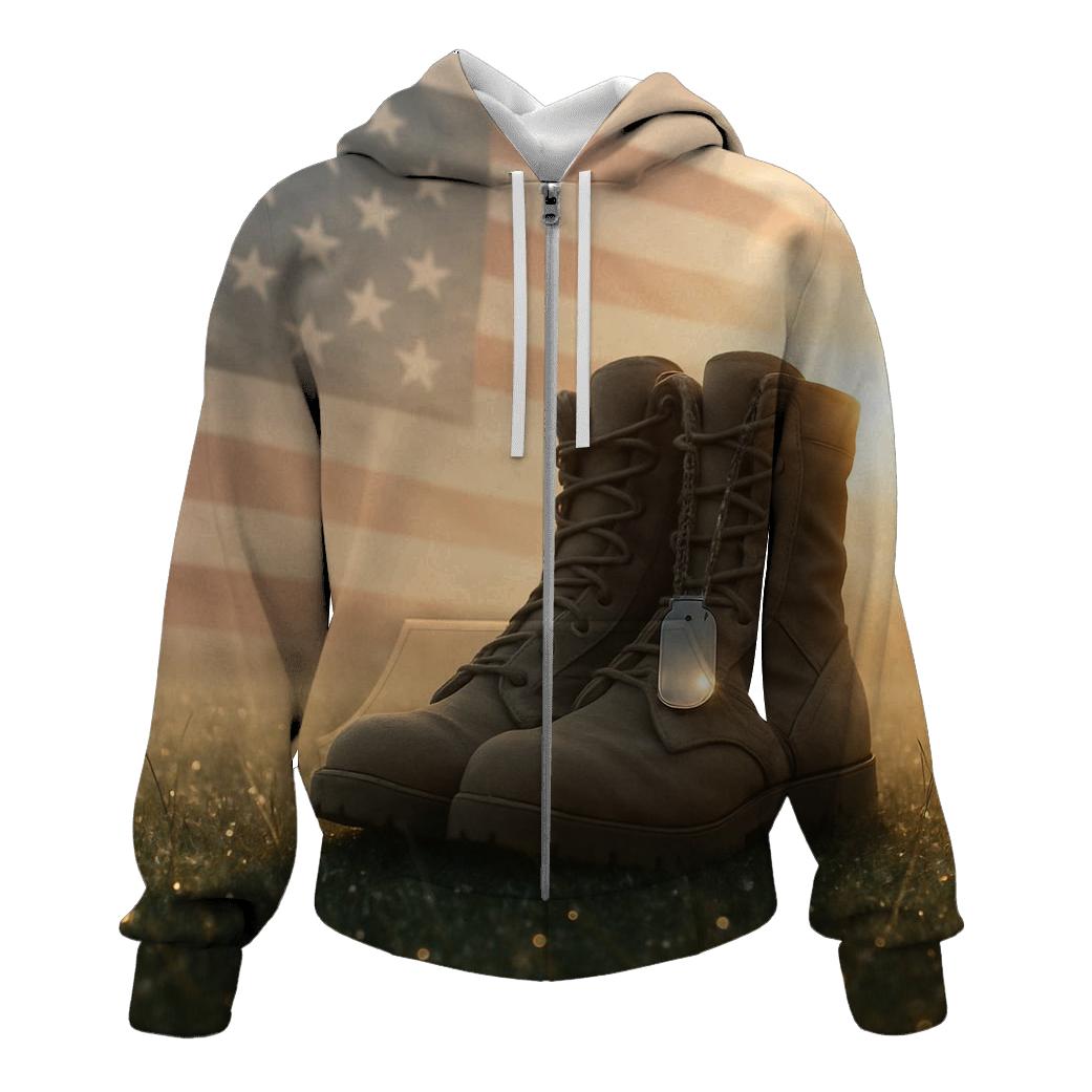 Silent Boots At Dawn premium hoodies