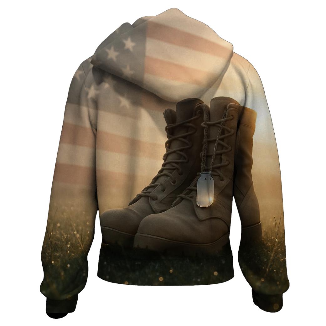 Silent Boots At Dawn premium hoodies