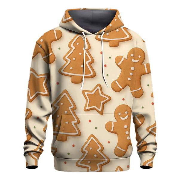 Gingerbread Cookie Scatter On Warm Cream pullover hoodies
