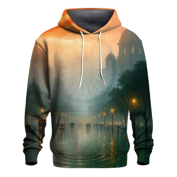 IndiaMonsoonDoubleExposureCity printed hoodies