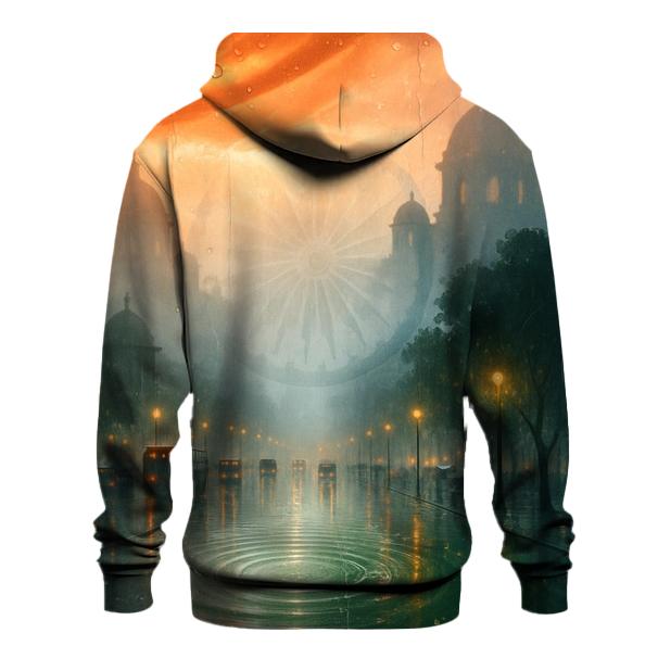 IndiaMonsoonDoubleExposureCity printed hoodies