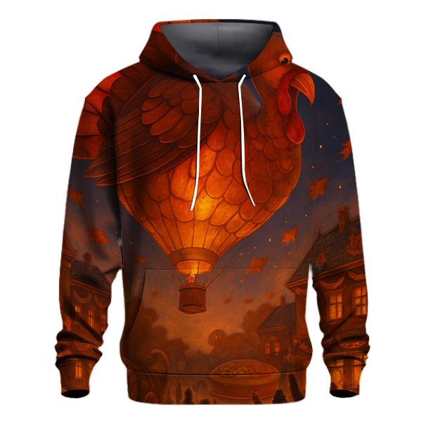 Starlit Turkey Parade Over The Town zip-up hoodies