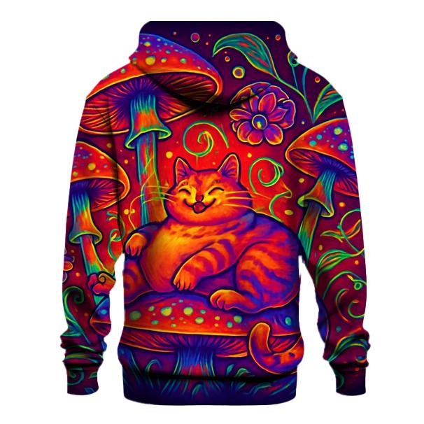 Psychedelic Mushroom Grove Cat heavyweight hoodies