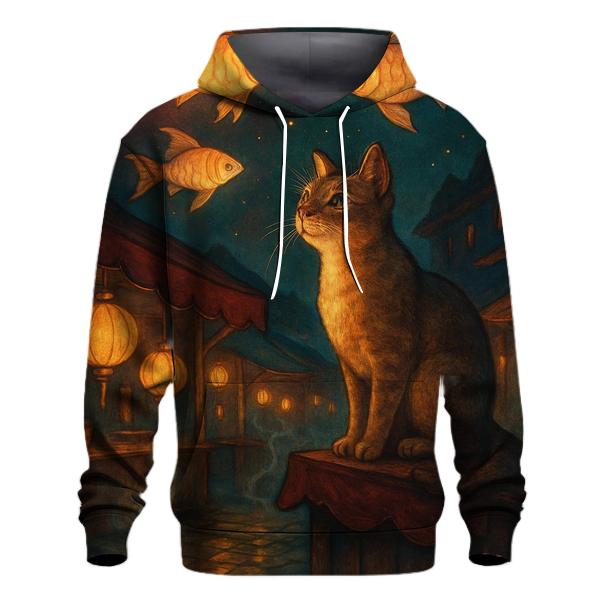 Lantern Street Market Cat lightweight hoodies