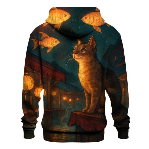 Lantern Street Market Cat lightweight hoodies