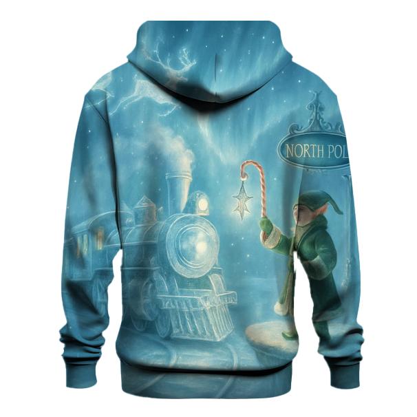 North Pole Aurora Train Platform pullover hoodies
