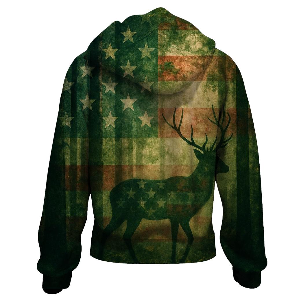 Patriotic Forest Camouflage Spirit zip-up hoodies