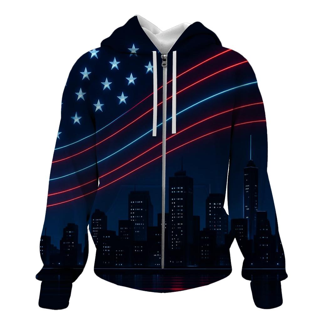 Neon Skyline Star Trails pullover hoodies